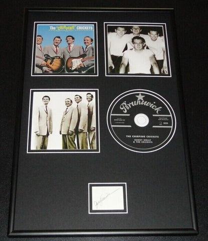 Jerry Allison Signed Framed 12x18 Chirping Crickets CD & Photo Display