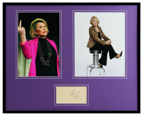 Joan Rivers Signed Framed 16x20 Photo Display Middle Finger