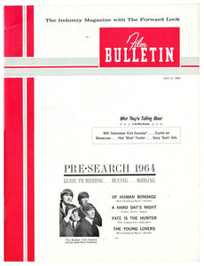 VERY RARE July 6, 1964 Film Bulletin Magazine - Beatles Hard Day Night Cover