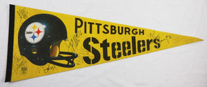 Pittsburgh Steelers Mid-90s Team Signed Pennant w/ Justin Strzelczyk Tim Lester