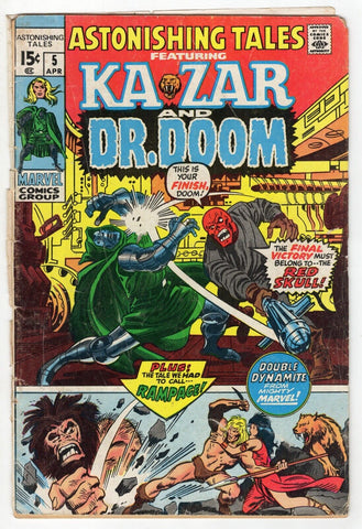 Astonishing Tales #5 VINTAGE 1971 Marvel Comics Doctor Dr. Doom Ka-Zar Red Skull