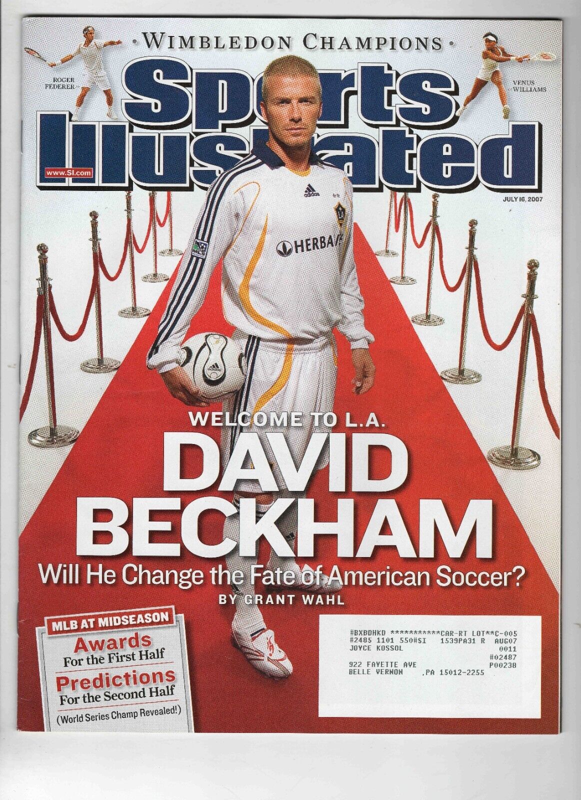 July 16 2007 Sports Illustrated Magazine David Beckham MLS