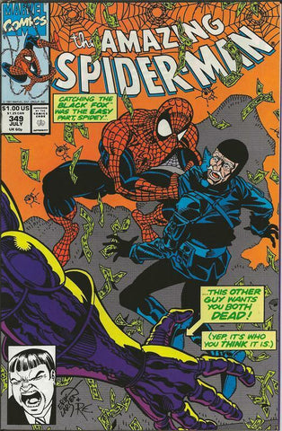 Amazing Spiderman #349 ORIGINAL Vintage 1991 Marvel Comics Black Fox