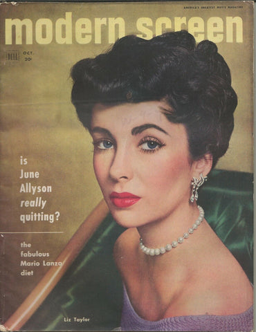 ORIGINAL Vintage October 1952 Modern Screen Magazine Elizabeth Taylor