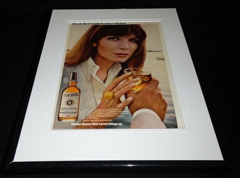 1968 Teachers Scotch Whiskey Framed 11x14 ORIGINAL Vintage Advertisement