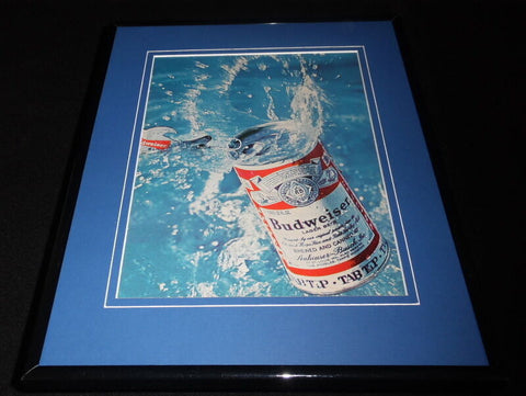 1968 Budweiser Beer Framed 11x14 ORIGINAL Vintage Advertisement