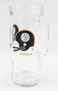 VINTAGE Pittsburgh Steelers Helmet Logo Glass Beer Mug