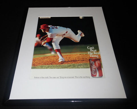 1990 Coca Cola Coke / Baseball Framed 11x14 ORIGINAL Vintage Advertisement