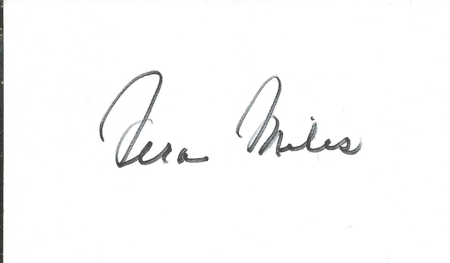 Vera Miles Signed 3x5 Index Card Psycho