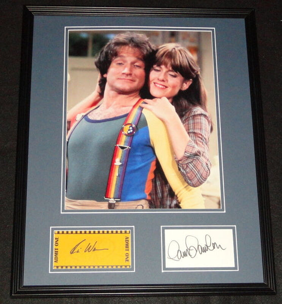 Robin Williams & Pam Dawber Dual Signed Framed Mork & Mindy 16x20 Photo Set C