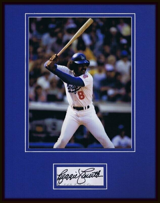 Reggie Smith Signed Framed 11x14 Photo Display Dodgers