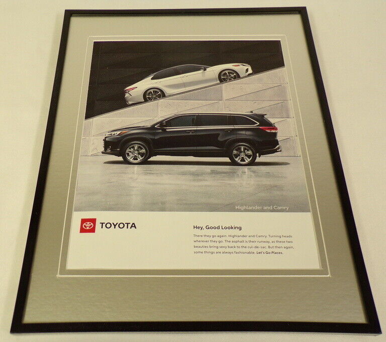 2019 Toyota Highlander / Camry Framed 11x14 ORIGINAL Advertisement 