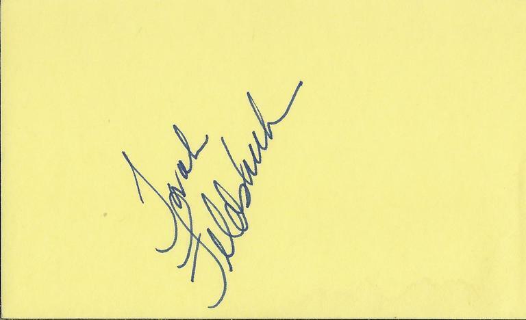 Tovah Feldshuh Signed Vintage 3x5 Index Card JSA Walking Dead