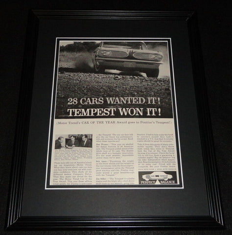 1961 Pontiac Tempest Car of Year 11x14 Framed ORIGINAL Vintage Advertisement 