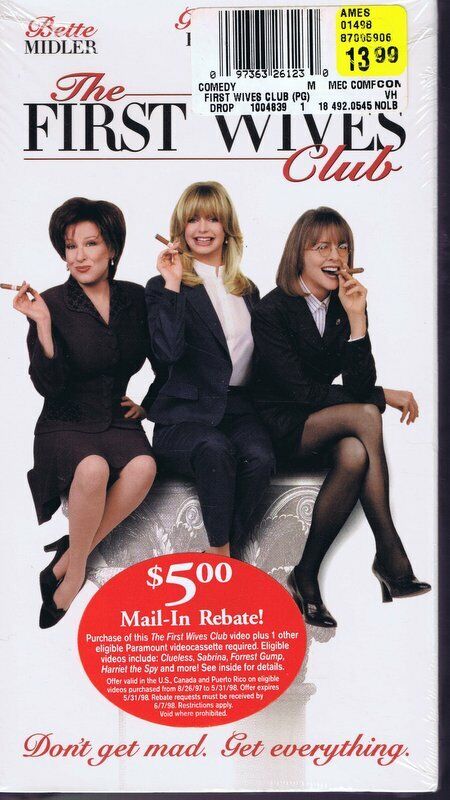 First Wives Club VINTAGE SEALED VHS Cassette Bette Midler Goldie Hawn D Keaton