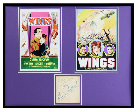 Charles Buddy Rogers Signed Framed 16x20 Wings Poster Set