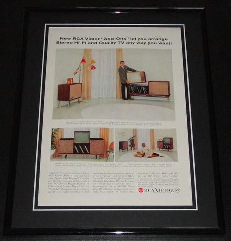 1958 RCA Victor TV 11x14 Framed ORIGINAL Vintage Advertisement B