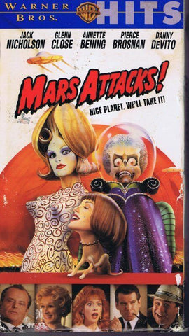 Mars Attacks VINTAGE VHS Cassette Jack Nicholson Annette Bening Danny Devito