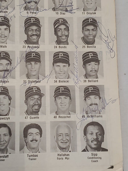 1986 Pittsburgh Pirates Team Signed Scorebook w/ Jim Leyland Rookie Auto