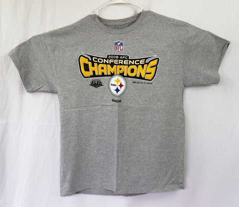 VINTAGE 2008 Reebok Pittsburgh Steelers AFC Champs T-Shirt LG L