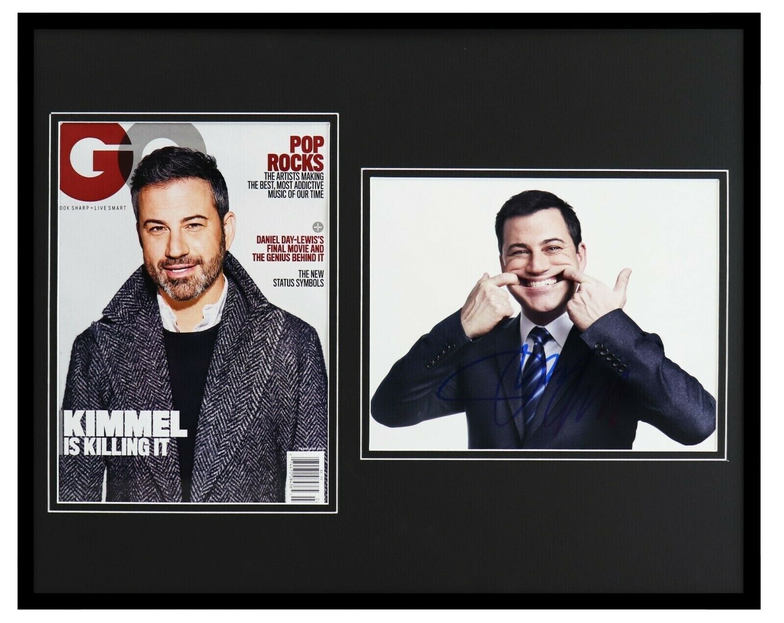 Jimmy Kimmel Signed Framed 16x20 GQ Cover & Photo Display AW