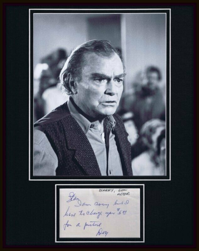 Don Barry Signed Framed 11x14 Note & Photo Display 