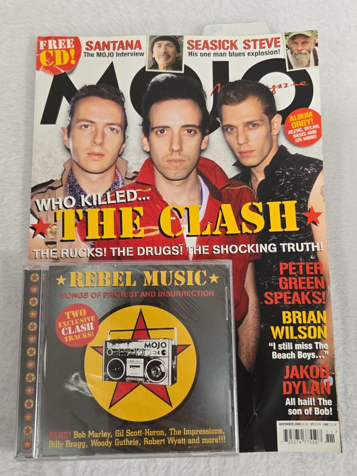 Nov 2008 Mojo Magazine The Clash Brian Wilson Santana w/ CD