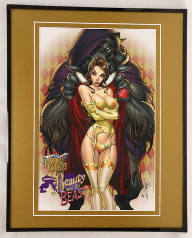 J Scott Campbell Signed Framed 16x20 Beauty and the Beast Poster Display GGA JSC