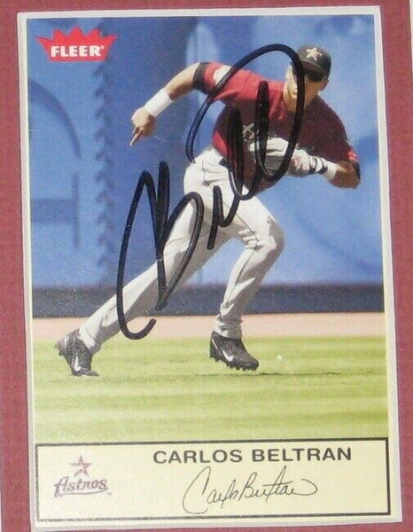 Carlos Beltran Signed Framed 11x17 Photo Display Astros 2004 Playoff HR