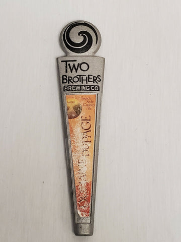 ORIGINAL Vintage Two Brothers Brewing Domaine Dupage Beer Tap Handle  