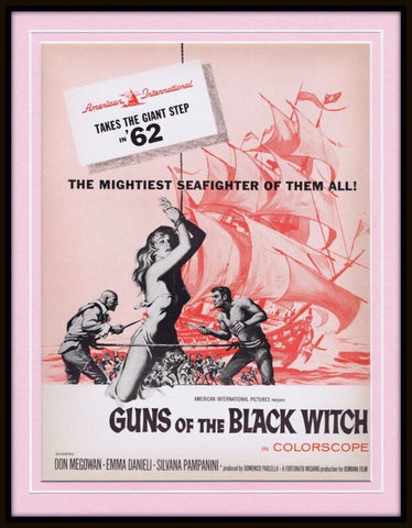 ORIGINAL Vintage 1962 Guns of the Black Witch 11x14 Framed Advertisement 