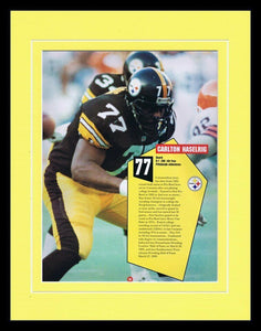 Carlton Haslerig Framed 11x14 ORIGINAL 1993 Steelers Yearbook Photo Display 