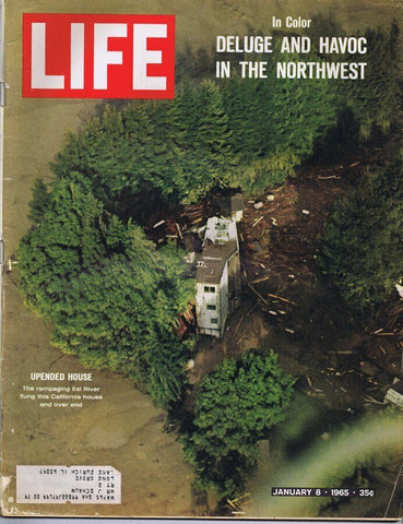 ORIGINAL Vintage Life Magazine January 8 1965 Deluge in the Northwest