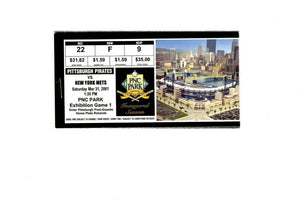 Mar 31 2001 NY Mets @ Pittsburgh Pirates Ticket 1st Game Ever PNC Park