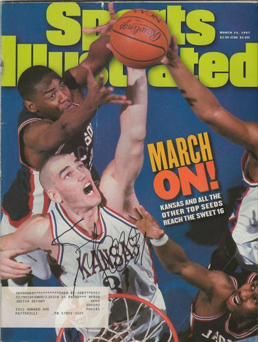 Scot Pollard Signed March 24 1997 Sports Illustrated Full Magazine Kansas