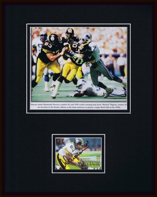 Dermontti Dawson Signed Framed 11x14 Photo Display Steelers 