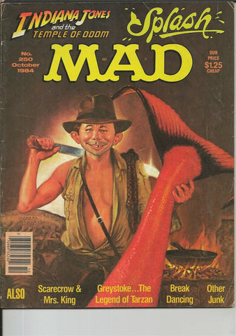 Mad Magazine #250 ORIGINAL Vintage 1984 Indiana Jones Splash Tarzan