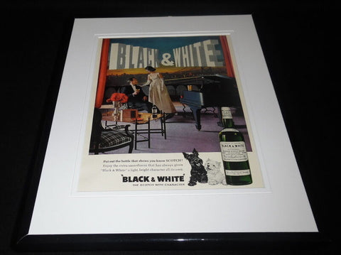 1963 Black & White Scotch 11x14 Framed ORIGINAL Vintage Advertisement 