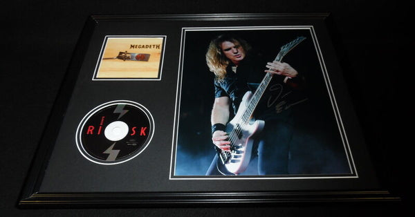 David Dave Ellefson Signed Framed 16x20 Megadeth Risk CD & Photo Display 