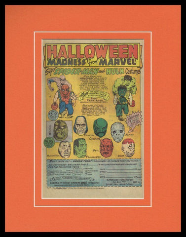 1976 Marvel Halloween Spider-Man  Framed 11x14 ORIGINAL Vintage Advertisement