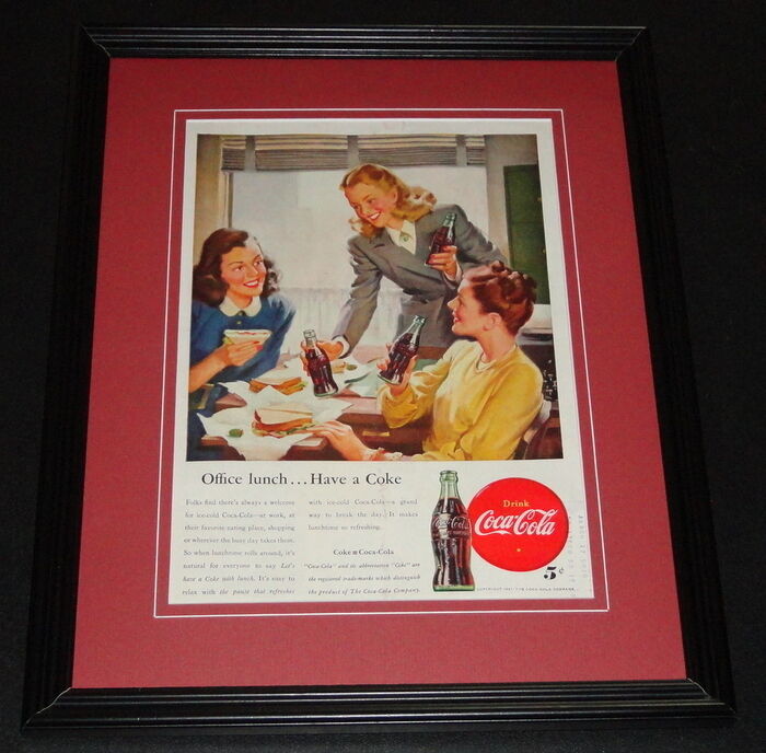 1947 Coca Cola Have a Coke Framed ORIGINAL Advertisement Photo