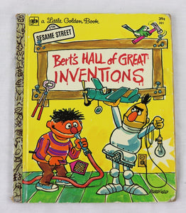 VINTAGE 1972 Sesame Street Bert's Hall of Great Inventions Golden Book