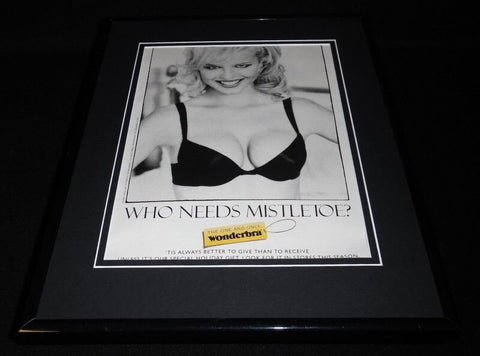 Eva Herzigova 1995 Wonderbra Christmas Framed 11x14 ORIGINAL Advertisement 