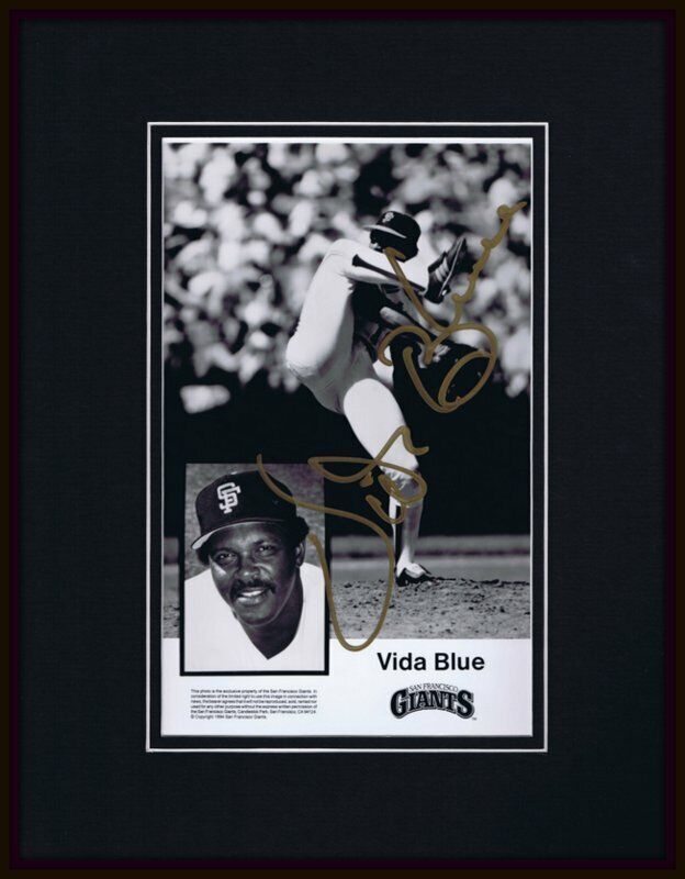 Vida Blue Signed Framed 11x14 Photo Display Giants