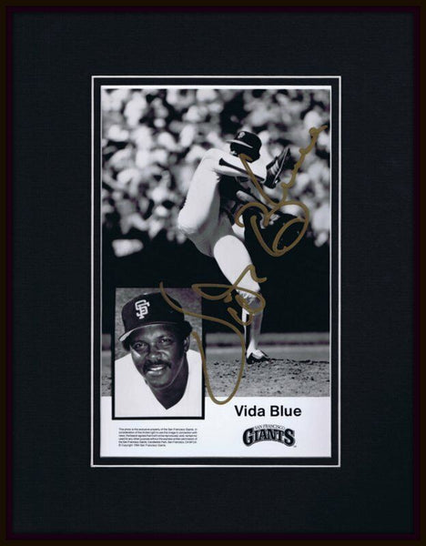 Vida Blue Signed Framed 11x14 Photo Display Giants