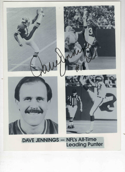 Dave Jennings Signed 8x10 Photo NY Jets