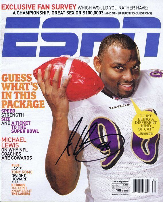 Adalius Thomas Signed 2006 ESPN Full Magazine Ravens Patriots