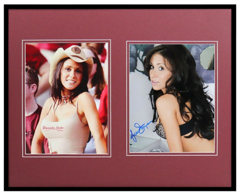 Jenn Sterger Signed Framed 16x20 Photo Set AW Florida State FSU Cowgirl C