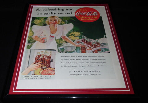 1937 Coca Cola Framed 11x14 ORIGINAL Vintage Advertisement