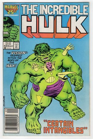 Incredible Hulk #323 ORIGINAL Vintage 1986 Marvel Comics Vision